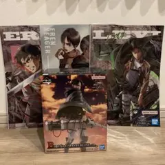 進撃の巨人　１番くじ　リヴァイ フィギュア クリアポスター 4点セット