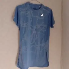 アシックスレディースブルーLサイズランニングTシャツ未使用に近い美品丈72ｃｍ