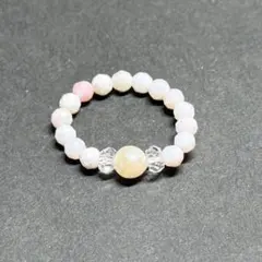 BR932 天然石パワーストーン ビーズリング あこや真珠 クイーンコンクシェル