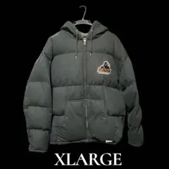 XLARGE 黒パファー スケーター系フード付 ゆるダボ　XL ダウンジャケット