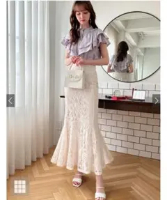 花柄レースマーメイドスカート nh54 GRL