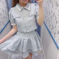 evelyn リボンツイードセットアップ