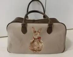 ワンダフルワールド　刺繍　だるまうさぎ　ボストンバッグ