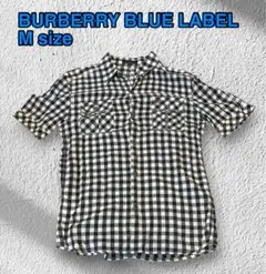 BURBERRY BLUE LABEL Mサイズ 白×黒ギンガムチェック柄　半袖のサムネイル