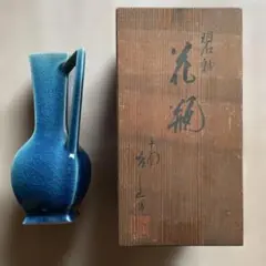 平安洛山造 青瓷 花瓶 共箱付 - メルカリ