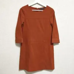 MARY QUANT 七分袖　ワンピース　オレンジ　Mサイズ