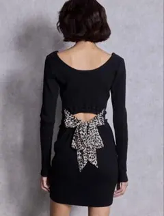 GYDA レオパードバックリボンテレコミニワンピース