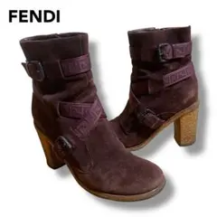 FENDI ズッカ ベルト ショート ブーツ スウェード ラバーソール 靴のサムネイル