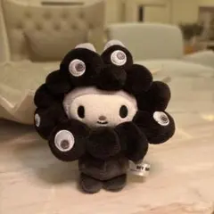 マイメロディ　ぬいぐるみBCカラビナ　BK ブラック　黒ミャク