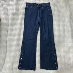 美品 HARE サイドボタン フレア デニム パンツ ブーツカット y2k