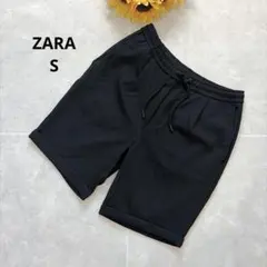 19-5 ZARA ショートパンツ S ブラック 無地 きれいめ 上品 モード