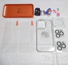iPhone 15 Pro用　ケース　ガラスフィルム2枚　カメラレンズ2枚
