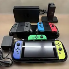 【豪華】Switch本体＋ジョイコン7本＋充電スタンド＋ケース