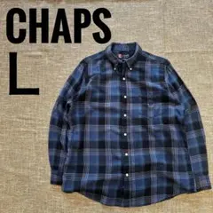 そ*ぽ様 訳アリ CHAPS ネルシャツ L ブルー チェック柄 ラルフローレン