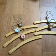 動物デザイン木製ハンガー6本セット