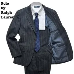 ポロバイラルフローレン カシミヤ混 ストライプスーツ 上下 日本製
