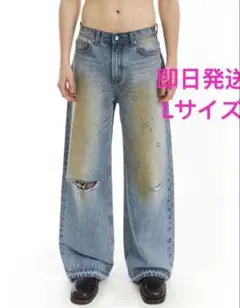 Neverseez ダメージジーンズ ワイドパンツ 泥染め - メルカリ