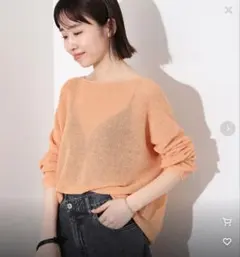 スローブイエナリネン混ボートネックニットオレンジ 参考価格：11,000円のサムネイル