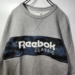 Reebok　スウェット　トレーナー　S　Vガゼット　ビッグロゴ　デカロゴ　古着