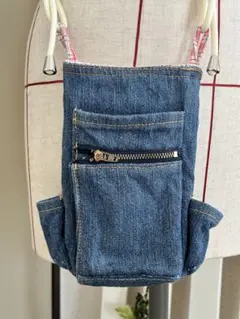 デニム ポシェット　スマフォ入れ　ハンドメイド