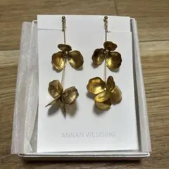 花モチーフ ゴールド ブライダルイヤリング