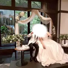 ウェディングアーチ　装飾セット（花+シフォン布）