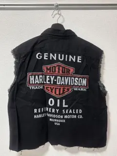 HARLEY-DAVIDSON ブラック ベスト フリンジ加工