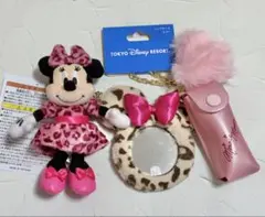 ミニー ヒョウ柄 ぬいぐるみチャーム リップケース