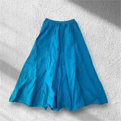 【ショコラフィネローブ】フレアロングスカート ウエストゴム 綿100％ F