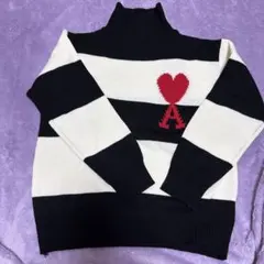 Ami Paris ストライプ タートルネックニット