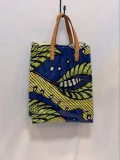 青と黄色の葉柄トートバッグのサムネイル