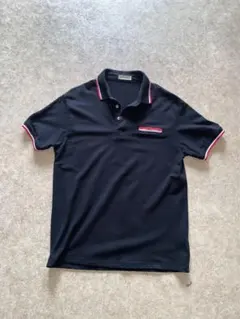 黒・赤白ラインポロシャツ XL 胸囲１０４cm