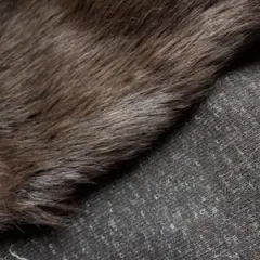 フェイクファー　MIX1ボア布地焦げ茶色ミックス　ハンドメイド　手芸　推し活