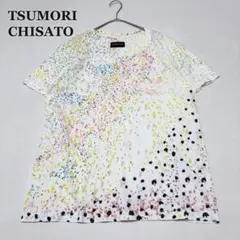 ツモリチサト Tシャツ ドット スプラッシュ柄 半袖 グラデーション 綿