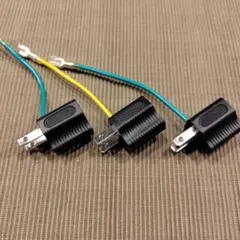 電源タップ 変換プラグ 3P→2P アースコード付き 絶縁キャップ付 3個セット