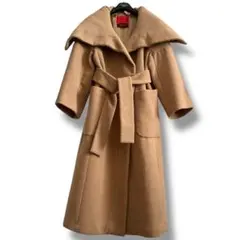 現行MaxMara★アルパカシャギーロングコート★ビックカラー★キャメル