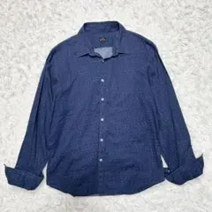 【美品】ポールスミス 長袖シャツ ドット柄 総柄 ネイビー Lサイズ