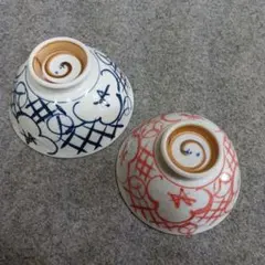 布目格子梅夫婦茶碗 2客（有田焼）のサムネイル