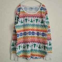 OLD NAVY カラフル柄 長袖Tシャツ L