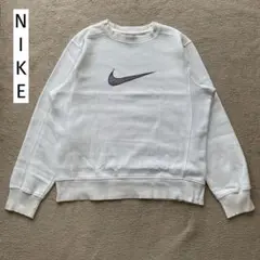 00s NIKE Euro スウェット トレーナー スウッシュ ホワイト 古着