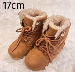 美品　キッズ ファー ムートンブーツ レース17 あったか ボア もこもこ 冬