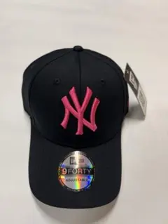 New Era NYロゴBlack色Pink刺繍男女用キャップフリ➖サイズ