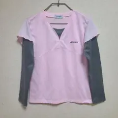 YONEX ピンク グレー Vネック 長袖