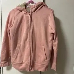 ユニクロ　ピンク フリース フードパーカー　150 こども