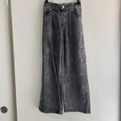 GLOBAL WORK リボン刺繍 ケミカルウォッシュ デニムパンツ 150のサムネイル