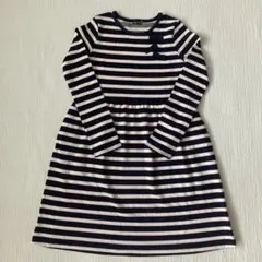 新品未使用　Bebe ワンピース　ボーダー　150 ネイビー×ホワイト　リボン