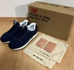 新品未使用品 miumiu ニューバランス 574 紺 37 定価12.6万円