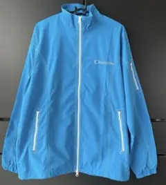 Champion 青 ジップアップ アウター　裾内側ドローコード付き　Lサイズ