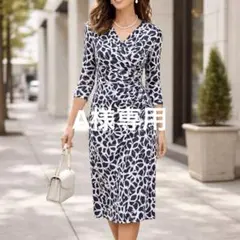 美品✨ローレンラルフローレン　美シルエットワンピース　カシュクール　ストレッチ