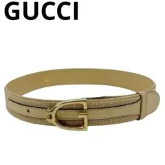 稀少カラー✨GUCCI シマレザー ベルト ピンク インターロッキング 金具